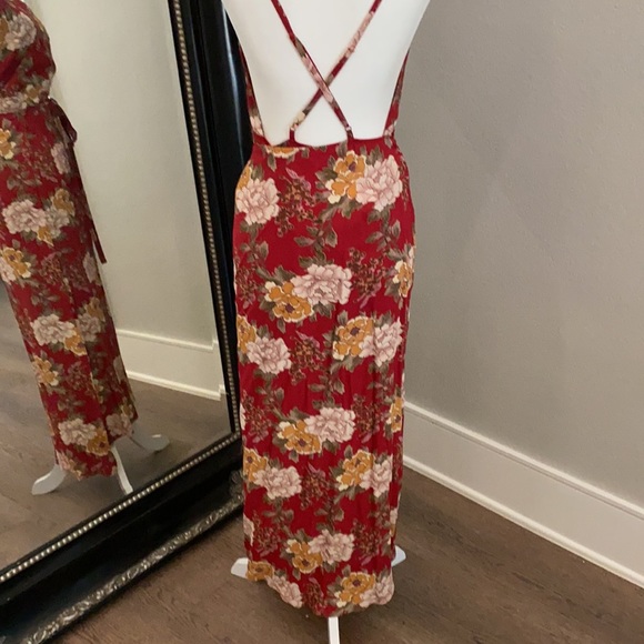 NEW ✨ Reformation Floral Wedding Party Event Ila Midi Maxi Wrap Red Dress Large - Picture 6 of 9